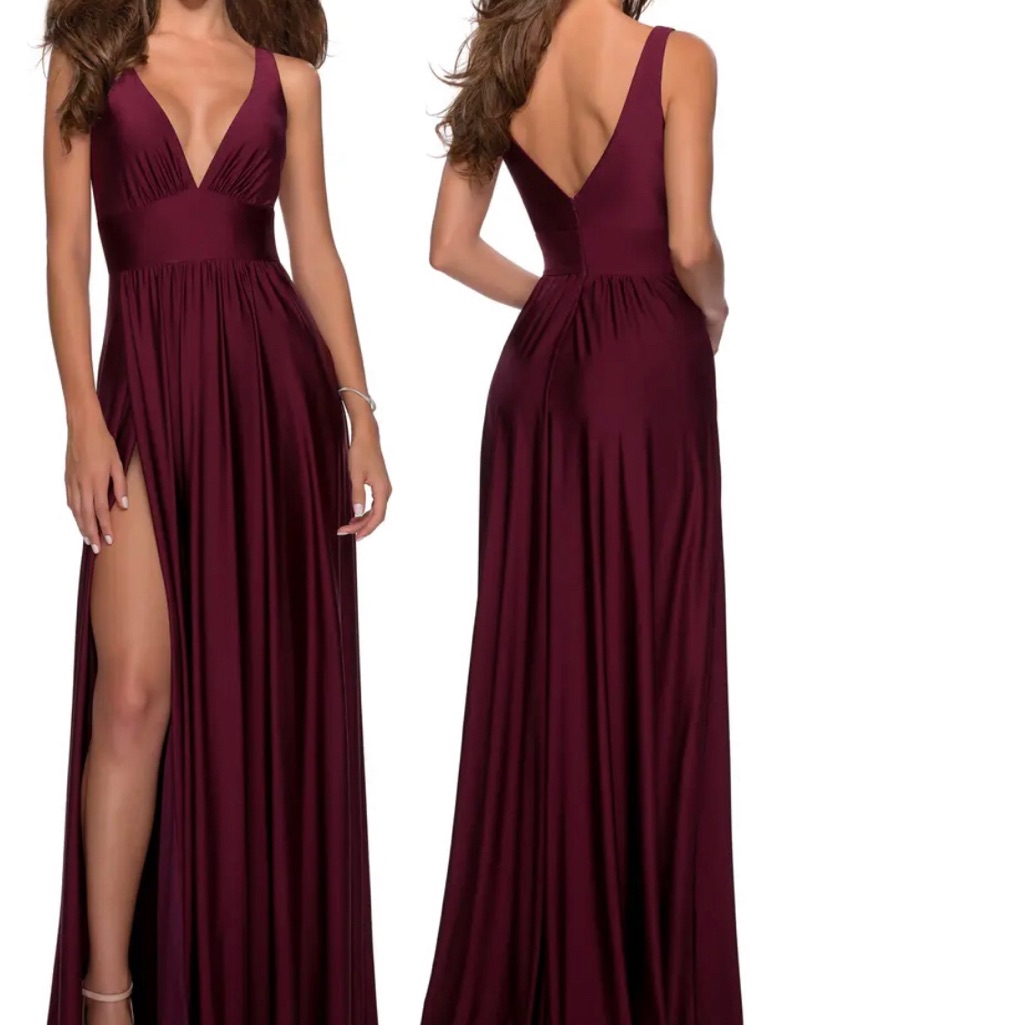 New Nwt La Femme Dress Dark Berry Gown